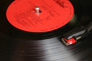 This photo of a vinyl record or LP being played on a turntable was taken by photographer Miguel Ugalde of Mexico City.